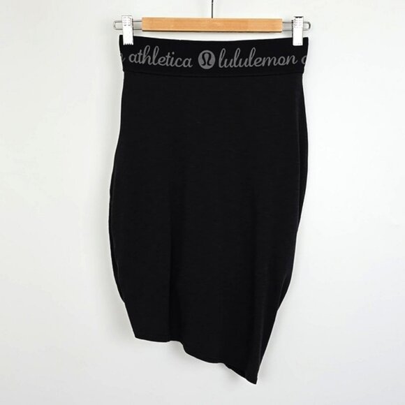 Lululemon Rare Inner Essence Skirt Black High Rise Slate Drape Stretch Size 6 - Picture 2 of 12